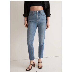 Madewell Perfect Vintage Jean Womens 28 Blue Raw Hem High‎ Rise Earlside Wash